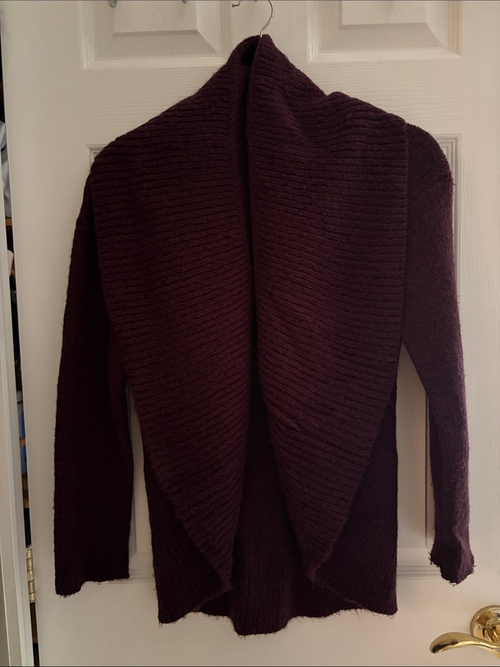Apt. 9 Women's Open Front Draped Cardigan - Deep Burgundy